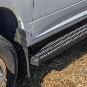 Durable truck side steps for easy access and safety.
