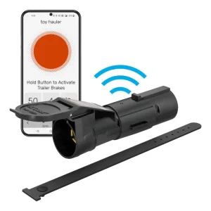 Wireless trailer brake control system for safe towing.