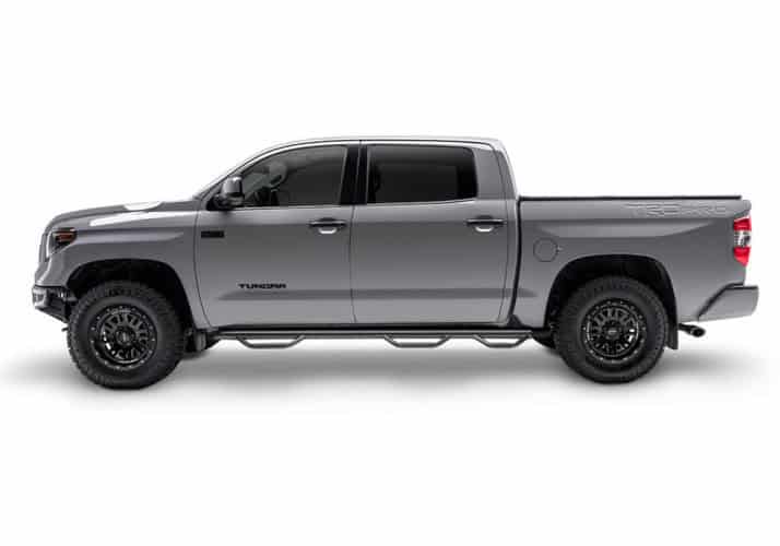 High-resolution image of a sleek gray Toyota Tundra pickup truck available for purchase.