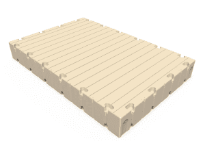 Durable beige interlocking foam tile for sports flooring and playgrounds. Safe, impact-absorbing design.